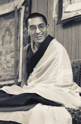 Lama Zopa Rinpoche at Lake Arrowhead, California, 1975. Photo: Carol Royce-Wilder.