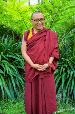 Lama Zopa Rinpoche at Chenrezig Institute, Australia, 1991. Photo: Thubten Yeshe (Augusta Alexander or TY)