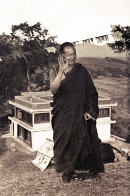 Lama Yeshe on the hill above Kopan Monastery, Nepal, 1972.