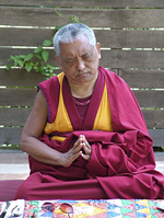 Lama Zopa Rinpoche at his house in Aptos, CA, Mar 2004.