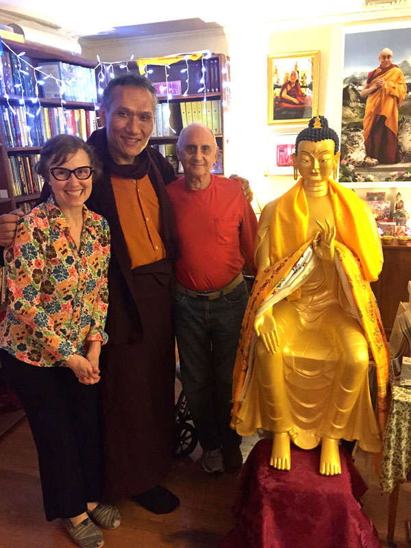 Yangsi Rinpoche with Wendy and Nick Ribush, LYWA office, Lincoln, MA, 2015.