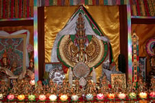 Chenrezig statue on altar in Lama Zopa Rinpoche&#039;s room in Aptos