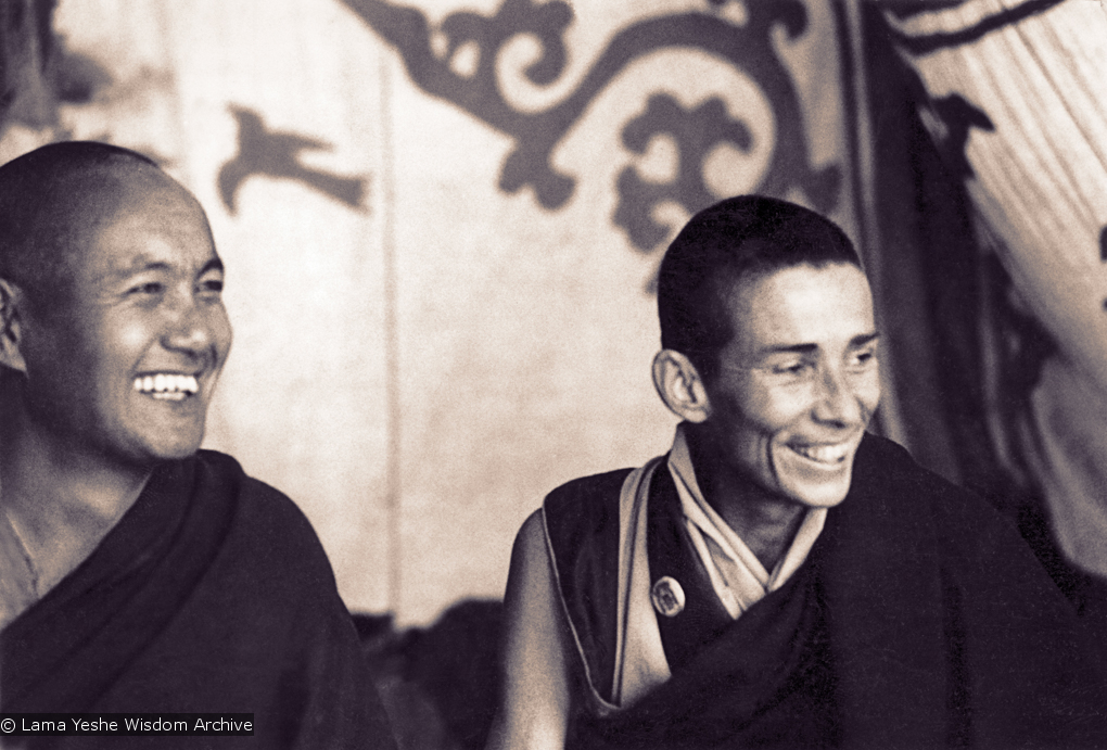 (00627_ud3.jpg) Lama Yeshe and Anila Ann at Bodhgaya, India, 1974.