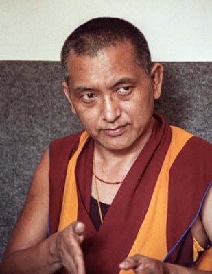 Lama Zopa Rinpoche, Bern, Switzerland, 1990. Photo by Ueli Minder.