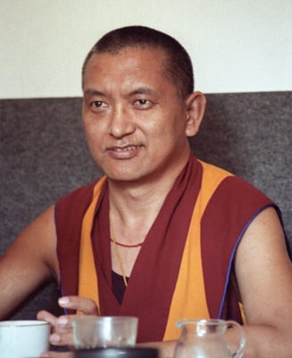 Lama Zopa Rinpoche, Bern, Switzerland, 1990. Photo by Ueli Minder.