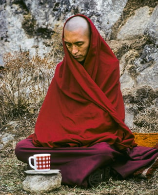 Lama Zopa Rinpoche, Mende, Nepal, 1978. Photo: Ueli Minder.
