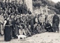 Lama Zopa Rinpoche with students at Lawudo Retreat Centre, Nepal, 1977.