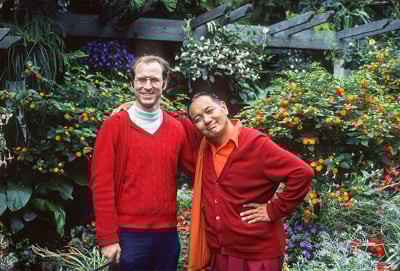 Lama Yeshe and Jon Landaw  at Bloedel Floral Conservatory, Queen Elizabeth Park, Vancouver, Canada, 1978. 