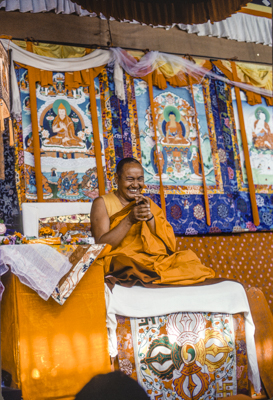 Lama Yeshe teaching at the 12th Meditation Course at Kopan Monastery, Nepal, 1979. Photo: Murray Wright.