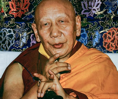 H. E. Ling Rinpoche, Tushita Retreat Centre, Dharamsala, India, 1982. Photo: Dieter Kratzer