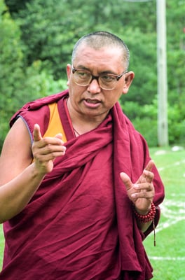 Lama Zopa Rinpoche visiting Chenrezig Institute, 1991. Photo: Thubten Yeshe.