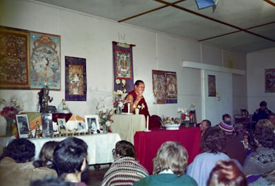 Lama Yeshe teaching in Belgrave Heights, a small town near Melbourne, Australia, July 1976.