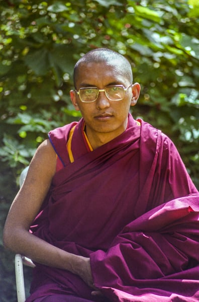 Lama Zopa Rinpoche at Deer Park, Madison, Wisconsin, USA, 1978. Photo: Morgan Groves.