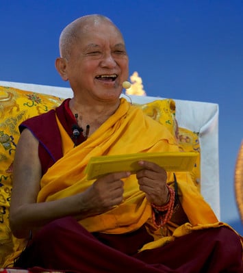 Lama Zopa Rinpoche at  Rinchen Jangsem Ling, Triang, Malaysia, April 2016. Photo: Bill Kane.  