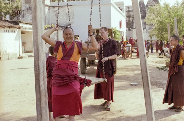 Lama Yeshe at the First Enlightened Experience (EEC1), Bodhgaya, India, 1982.
