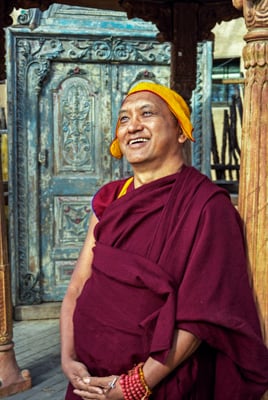 Lama Zopa Rinpoche in Taos, New Mexico, 1999. Photo: Lenny Foster. 