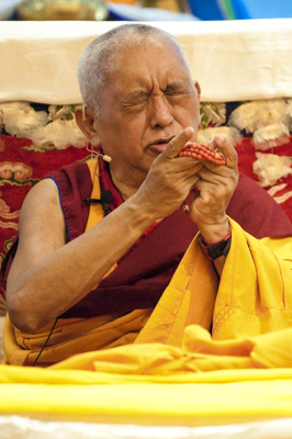 Lama Zopa Rinpoche at Maitripa College, 2010. Photo: Marc Sakamoto.