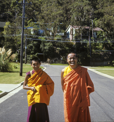 Lama Zopa Rinpoche and Lama Yeshe, Sydney, Australia, 1975. 