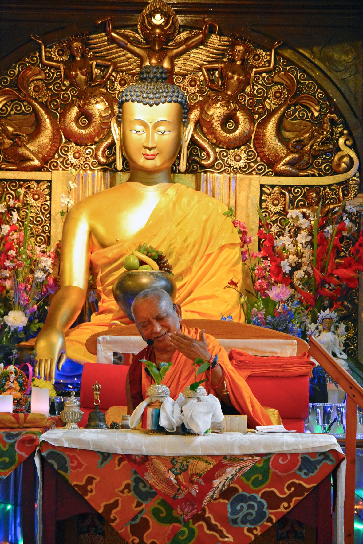 Lama Zopa Rinpoche at Jamyang Buddhist Centre, London, 2014. Photo: Robin Bath.