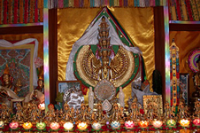 Chenrezig statue on the altar in Lama Zopa Rinpoche&#039;s room in Aptos, USA.