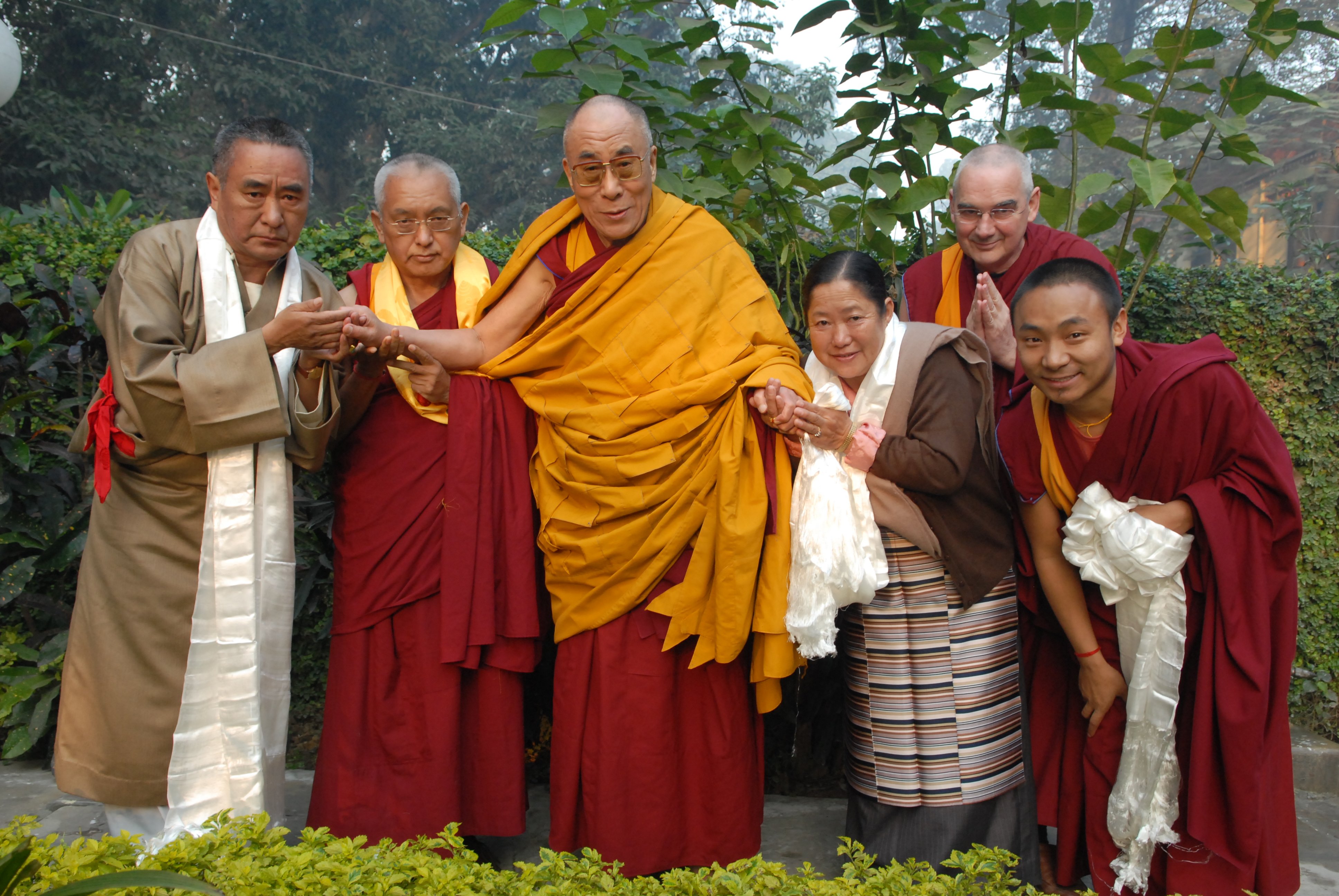 His Holiness the Dalai Lama and Lama Zopa Rinpoche in Sarnath, India, 2009. Photo: Office of His Holiness the Dalai Lama.