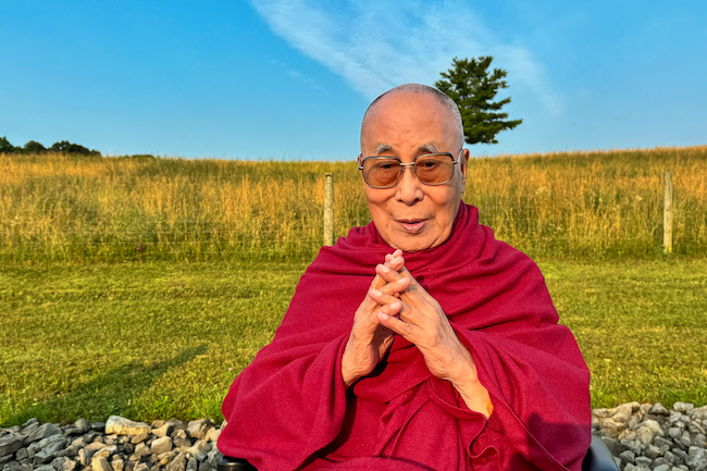 His Holiness the Dalai Lama in Upstate New York, July 2024. Photo courtesy of the Dalai Lama&#039;s Facebook page.