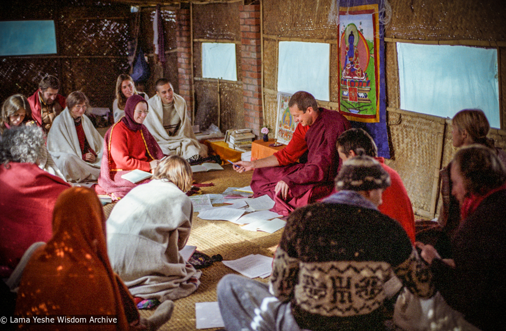 (03545_ng-3.JPG) Tibetan medicine course with Adrian Feldmann (Thubten Gyatso), Kopan Monastery, Nepal, 1980. Jan-Paul Kool (photographer)