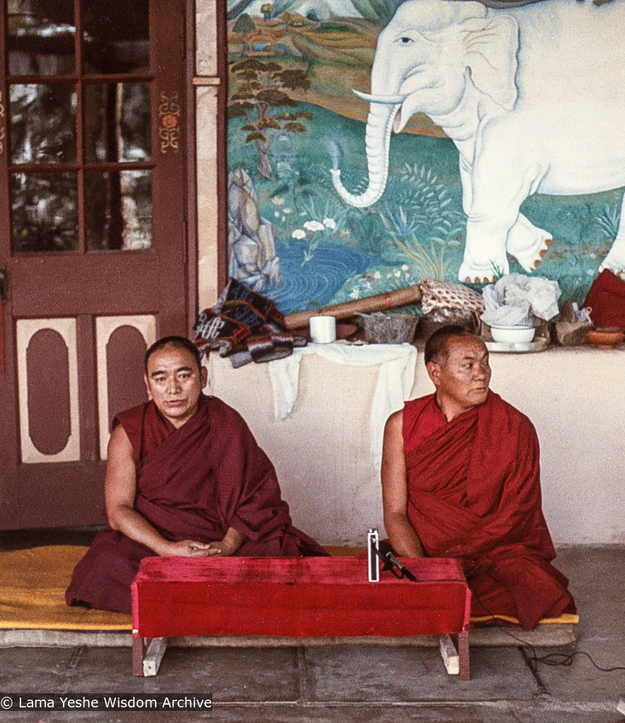 (05248_pr-3.JPG) Lama Yeshe with Geshe Wangdu, Tushita Retreat Centre, Dharamsala, India, 1982.