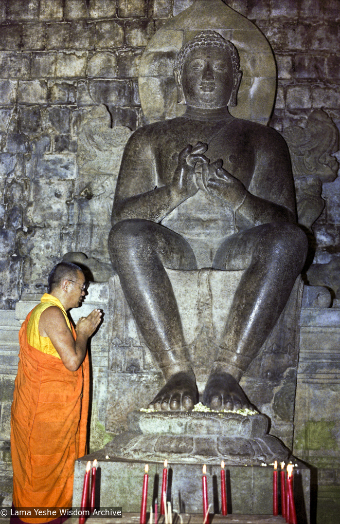 (07996_ng-3.psd) Lama Yeshe at Borobodur, Java, 1979.