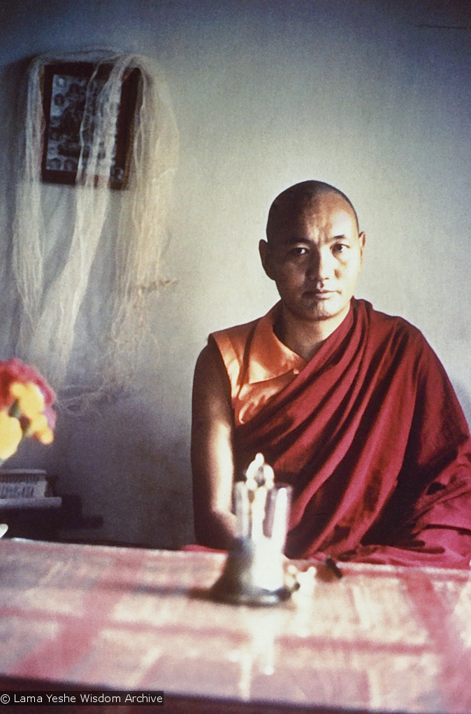 (10445_pr-2.psd) Portrait of Lama Yeshe taken most likely at Kopan Monastery, Nepal, 1974.