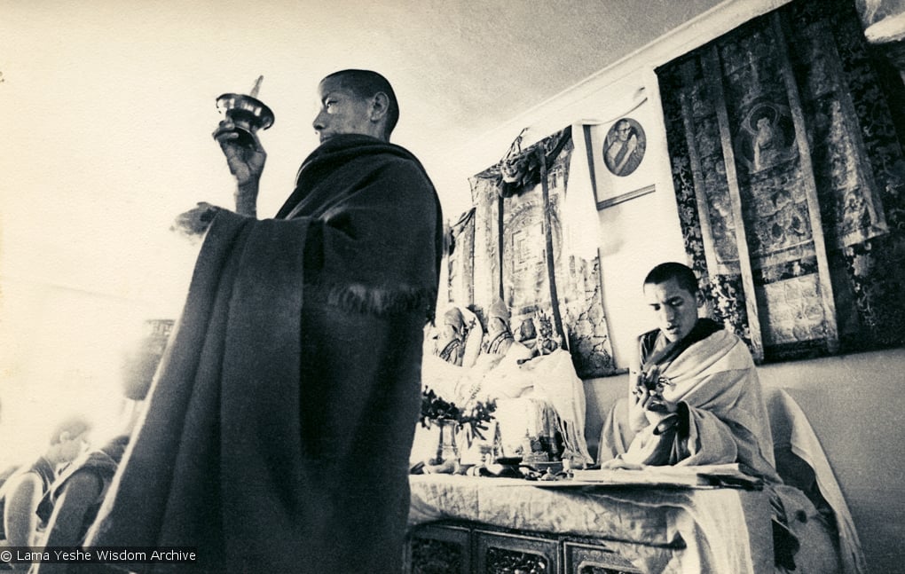 Lama Zopa Rinpoche doing puja, 1973