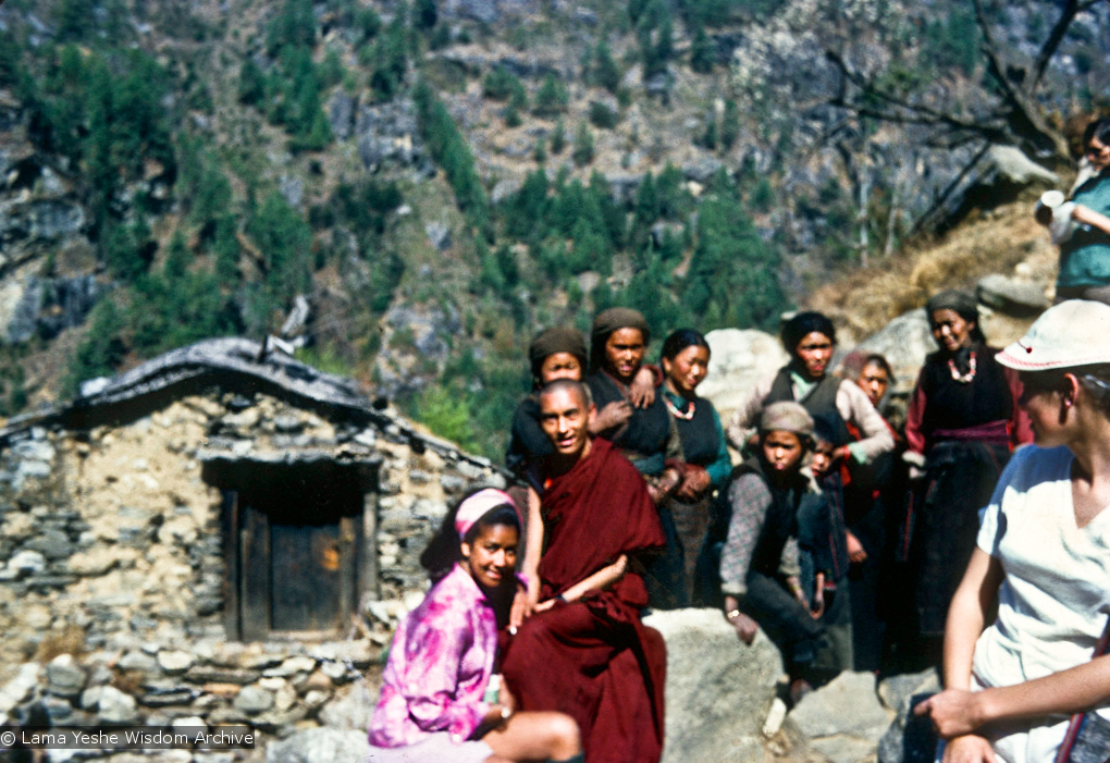 (15047_sl-1.psd) Max Mathews (left) and Lama Zopa Rinpoche. Photo from the first trek to Lawudo Retreat Center in Nepal, spring of 1969. Lawudo was the hermitage of the Lawudo Lama, the former incarnation of Lama Zopa Rinpoche.