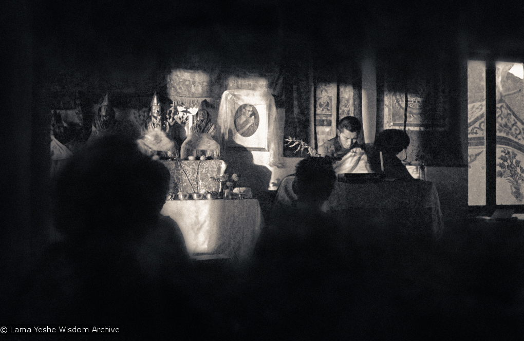 (15161_ng.psd) Lama Zopa Rinpoche teaching in the Kopan gompa (shrineroom), 1972.