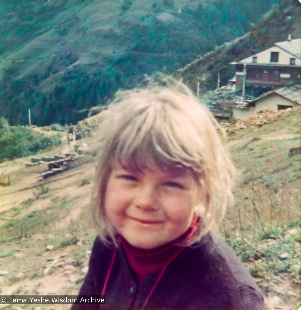 (15209_pr.psd) Zina Rachevsky&#039;s daughter Rhea. From photos taken in the spring of 1973 while Zina Rachevsky was on a long retreat at Thubten Choling, monastery of Trulshik Rinpoche in the lower Solu region of Solu Khumbu near Junbesi, Nepal. Zina died while on this retreat in August of 1973.
