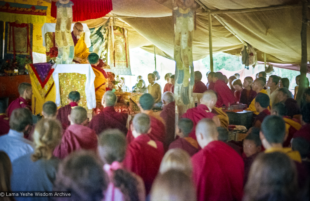 (15474_ng.psd) In April of 1974, H. H. Zong Rinpoche, a senior lama and teacher for Lama Yeshe, visited Kopan Monastery, Nepal, in time to give teachings during the last week of the Sixth Meditation Course.