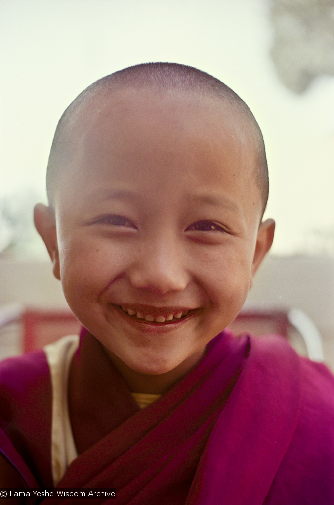 (15894_ng.psd) Yangsi Rinpoche, 1975. Kelsang Puntsog Rinpoche, the son of Lama Yeshe&#039;s old friend Jampa Trinley, was later recognized to be the reincarnation of Geshe Ngawang Gendun, one of Lama&#039;s teachers. In January 1975 he was enthroned at Kopan Monastery, Nepal, after which he became known to all as Yangsi Rinpoche.