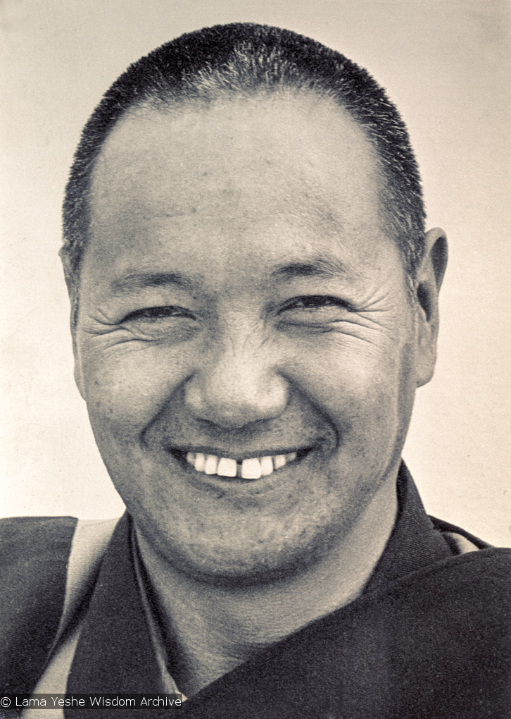 (15936_ng.psd) Portrait of Lama Yeshe, 1975. With the idea of commissioning a statue of Lama Yeshe, Mummy Max (Max Matthews) arranged for a series of shots taken just of his head from every angle, as well as photos of Lama in meditation posture. Photo taken on Saka Dawa (the celebration of Buddha&#039;s birth, enlightenment, and death) at Chenrezig Institute, Australia, 1975. Photo donated by Wendy Finster.