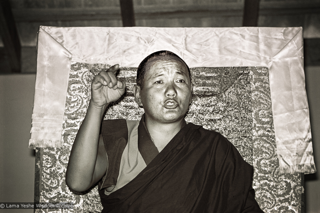 (15982_ng.tif) Lama Yeshe teaching, 1975. From the collection of images of Lama Yeshe, Lama Zopa Rinpoche and their students during a month-long course at Chenrezig Institute, Australia.
