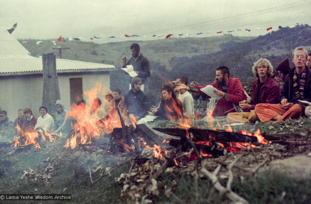 (16054_ng.tif) Participants at the Fire Puja at Chenrezig Institute, Australia, 1976.