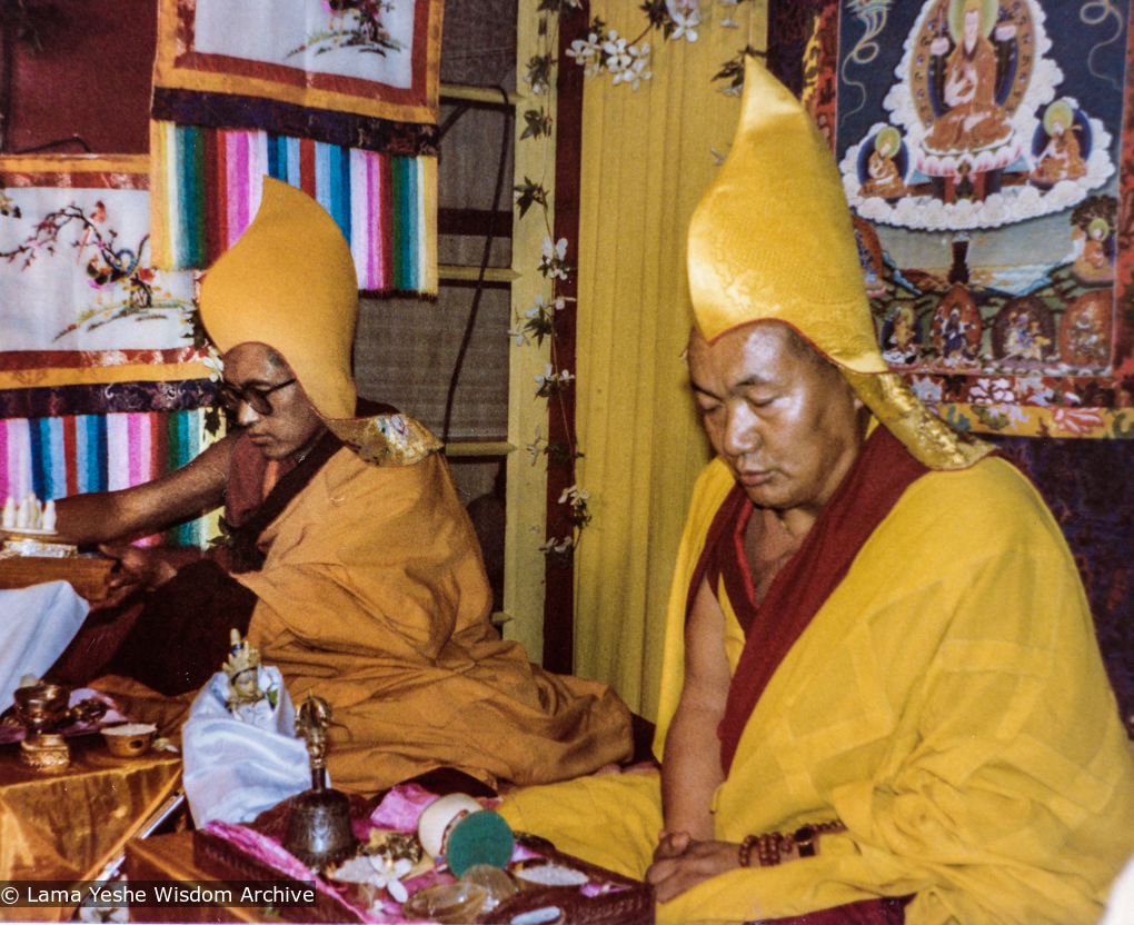 (16475_pr-3.tif) Long life puja for Lama Yeshe, Tushita Retreat Centre, Dharamsala, India, 1982. Dan Laine (photographer)