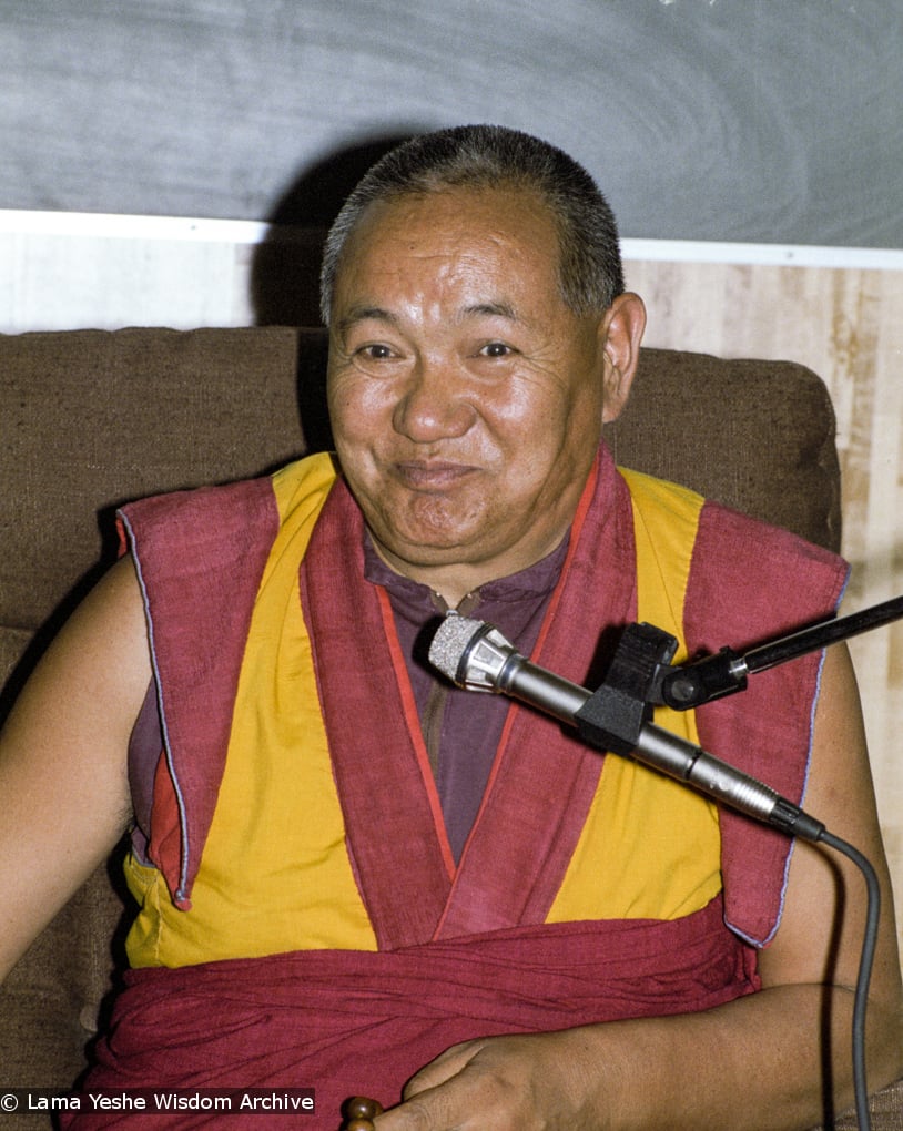 (17116_ng.TIF) Lama Yeshe was invited to Sweden for one week in September 1983. Here at Etnografiska Museet in Stockholm he gave a public teaching on Death, Intermediate State and Rebirth. Photos by Holger Hjorth.