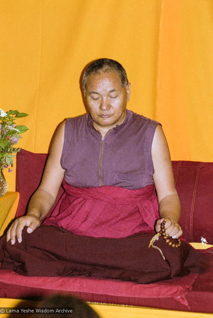 (17141_ng.TIF) Over one weekend at Barnens O on Vaddo in September of 1983, Lama Yeshe gave a meditation course which later was published in English called &quot;Light of Dharma&quot;, translated into Swedish as &quot;Lamas ljus&quot;. Photos by Holger Hjorth. You can read a transcript here: http://www.lamayeshe.com/index.php?sect=article&amp;id=719