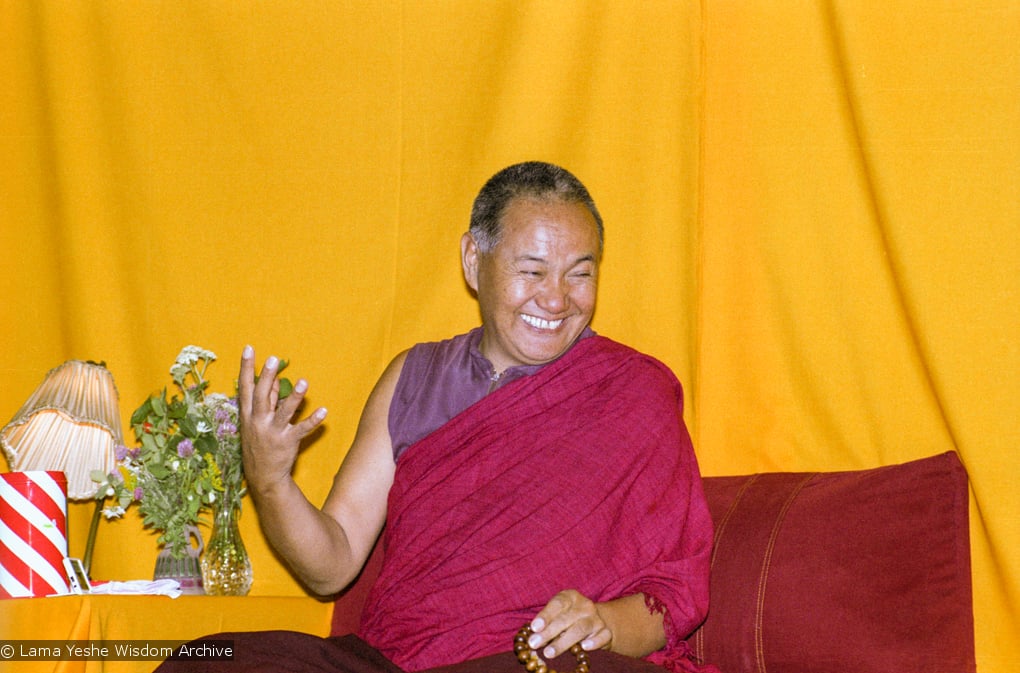 (17152_ng.TIF) Over one weekend at Barnens O on Vaddo in September of 1983, Lama Yeshe gave a meditation course which later was published in English called &quot;Light of Dharma&quot;, translated into Swedish as &quot;Lamas ljus&quot;. Photos by Holger Hjorth. You can read a transcript here: http://www.lamayeshe.com/index.php?sect=article&amp;id=719