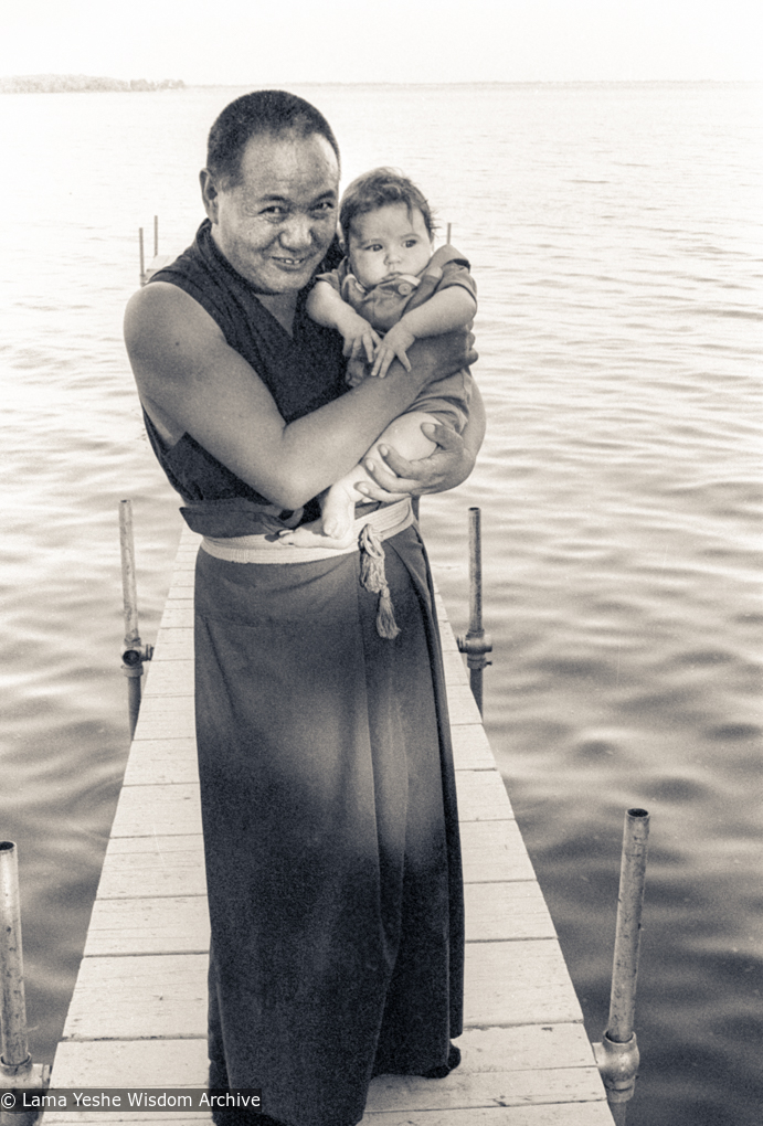 (17828_ng-3.psd) Lama with Lolly and Dieter Gewissler&#039;s son Dejung, Madison , WI, 1977. Morgan Groves (photographer)