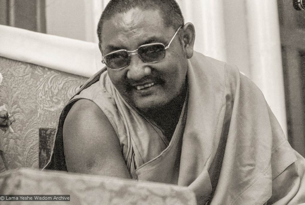 (20918_ng-1-2.psd) Geshe Tegchok teaching at Manjushri Institute, England,1979. Brian Beresford (photographer)