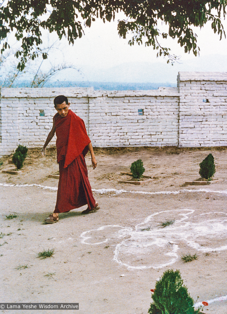 (21606_pr-3.psd) Lama Zopa Rinpoche preparing for Lama Yeshe’s arrival, Kopan, 1974
