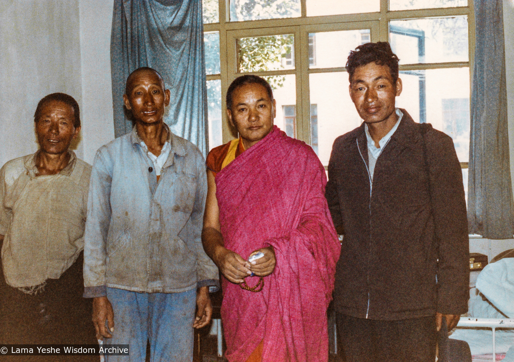 (21947_pr-3.psd) Rinchen Tashi (Lama Yeshe&#039;s youngest brother), Jampa Khedup, Lama Yeshe, unknown, Lhasa, Tibet, 1982.