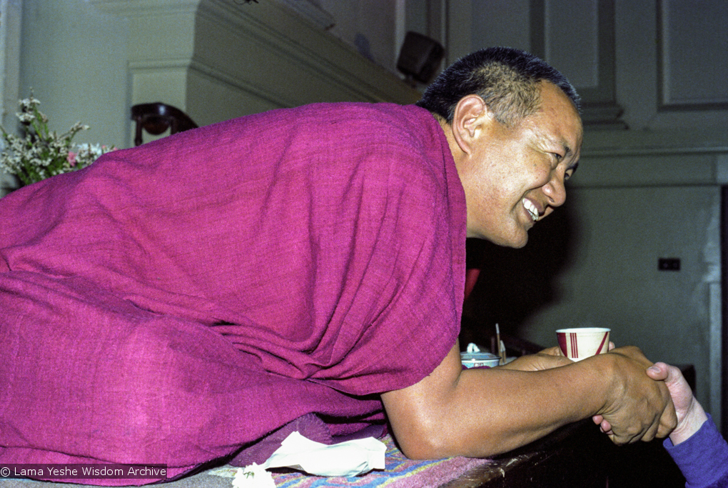 (22158_ng.tif) Lama Yeshe teaching at Malvern Town Hall, Australia, 1979.