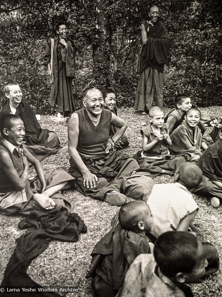 (23323_ng.tif) Once a year Lama Yeshe liked to take all the Mount Everest Centre boys and whoever else was around on a celebratory picnic. This year (1979) they went to the famous Hindu water gardens in the Kathmandu suburb of Balaju, Nepal.