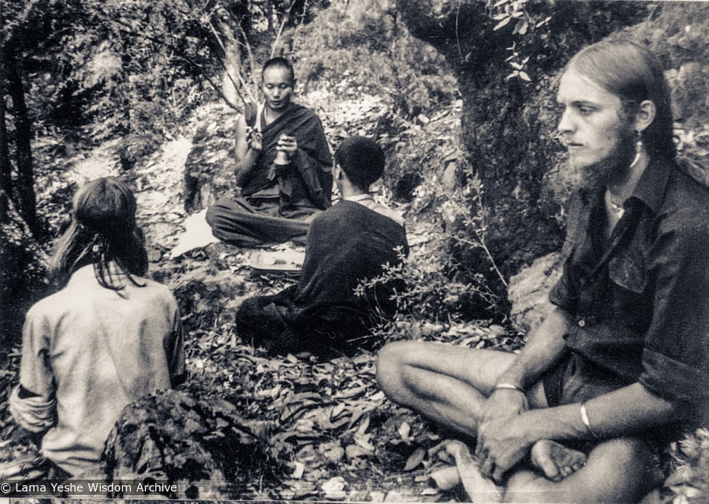Lama consecrating A-frame land, 1973